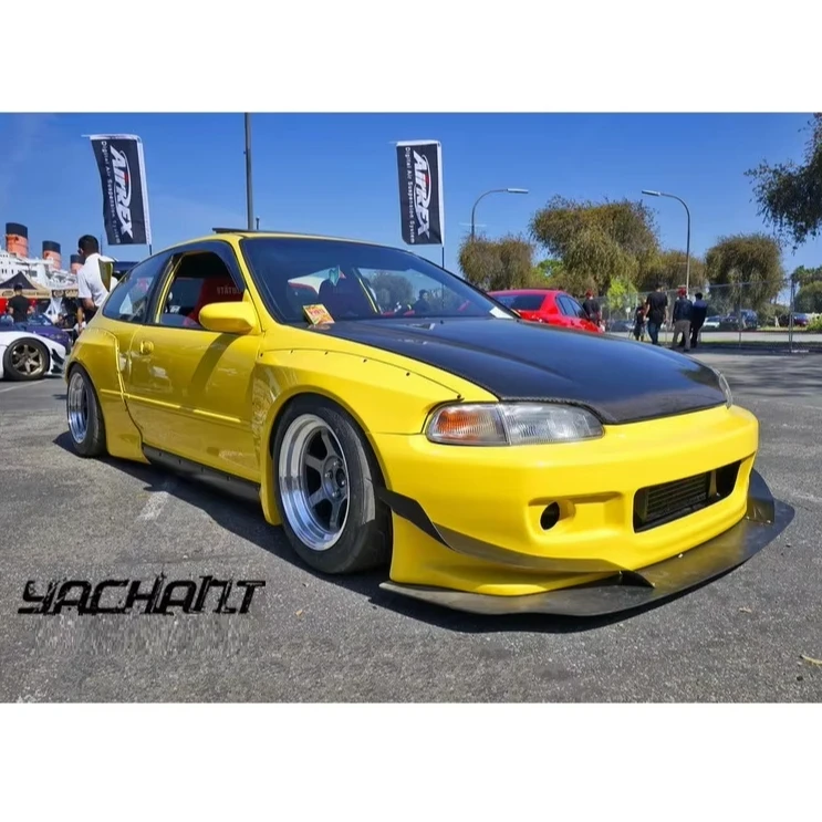 Fiber Glass 1992 To 1995 Civic Cvc Hatchback Eg Pd Style Front Bumper Fender Side Skirts Rear Bumper Spats Wing Body Kit For Eg