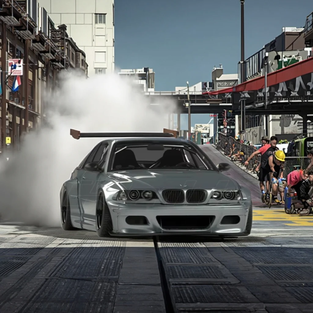Fiber Glass E46 3 Series & M3 Coupe Front Lip With Rods Fenders Rear Trunk Spoiler Body Kit For 1998 To 2005 BMW Grd Pd Style