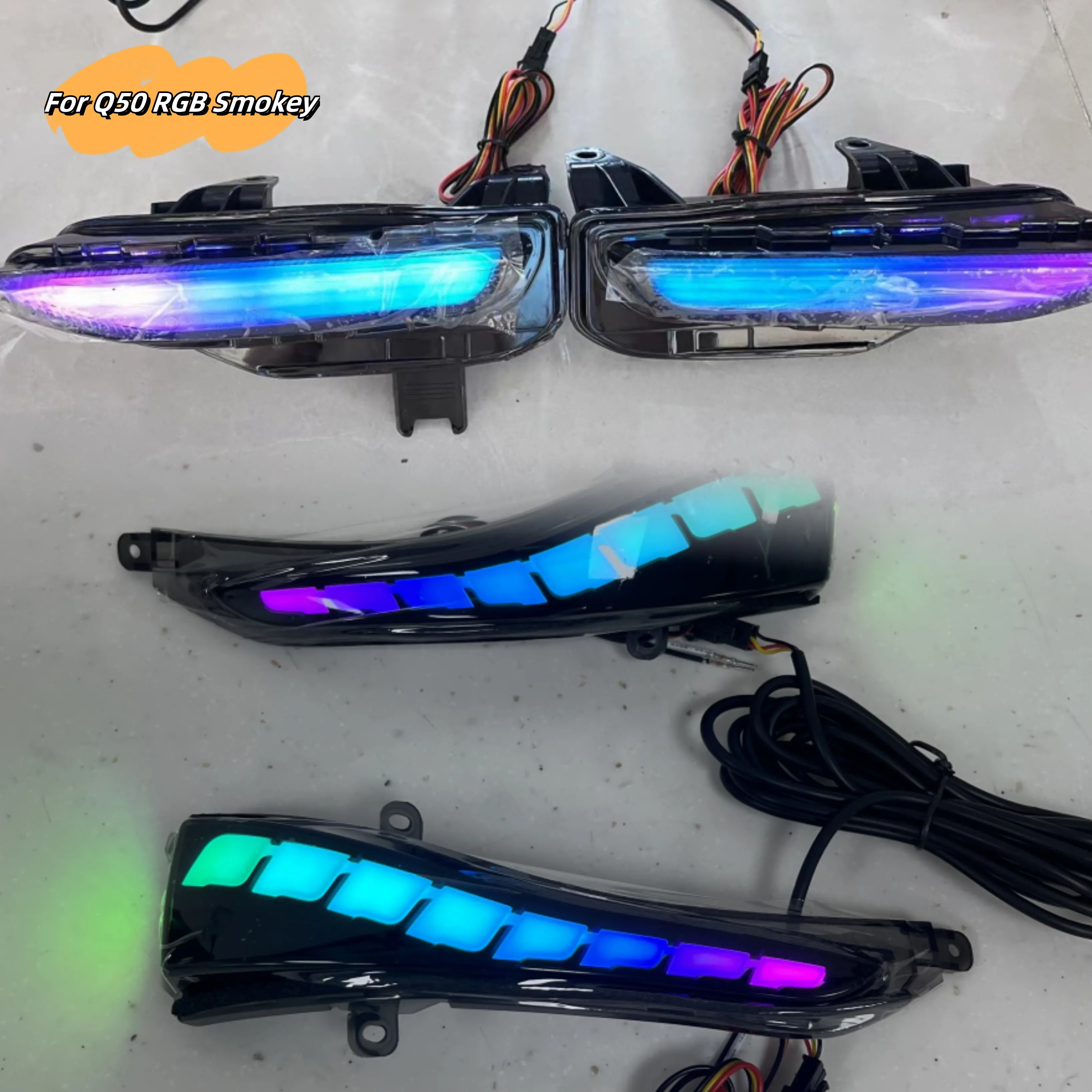 Fit For Q50 Rgb Combo Light 2014+ Daytime Running Light With Side Mirror Light Front Bumper