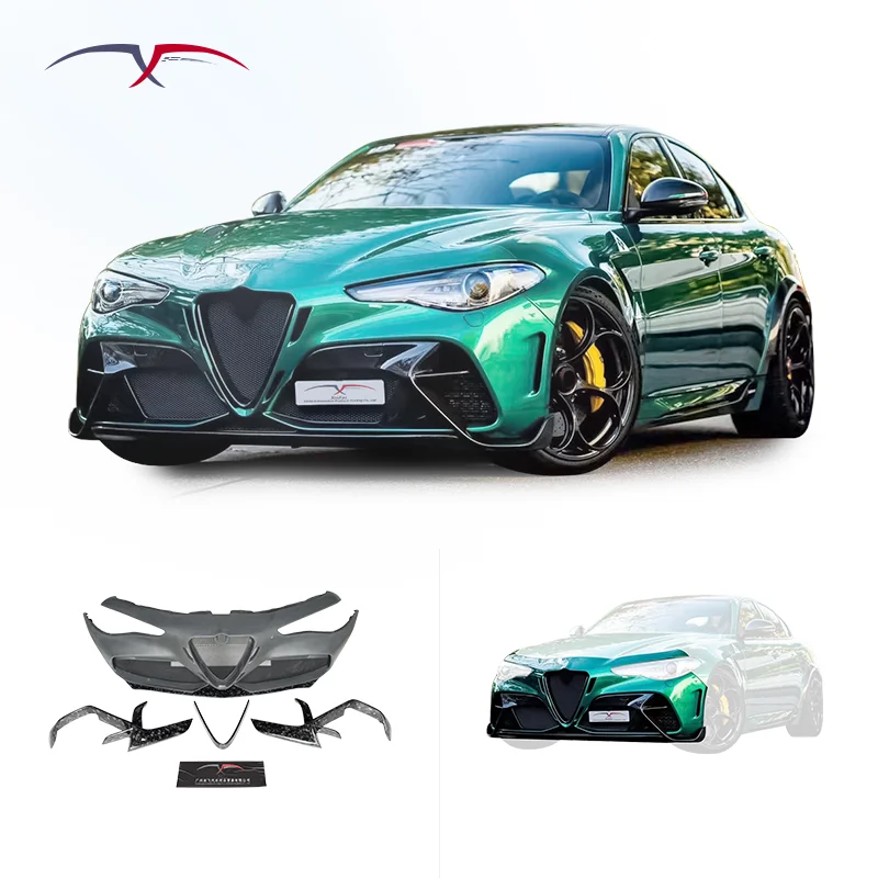 For Alfa Romeo Giulia Upgrade Gtam Style Body Kit Car Bumper Modification Carbon Fiber Front Bumper Decorative Accessories