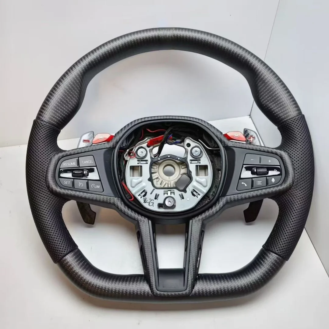 For BMW G20 G22 G23 G26 G29 G42 M240i M340i G30 G32 G01 G02 G05 G06 G07 G14 G15 G11 G60 U11 Matte Carbon Fiber Steering Wheel