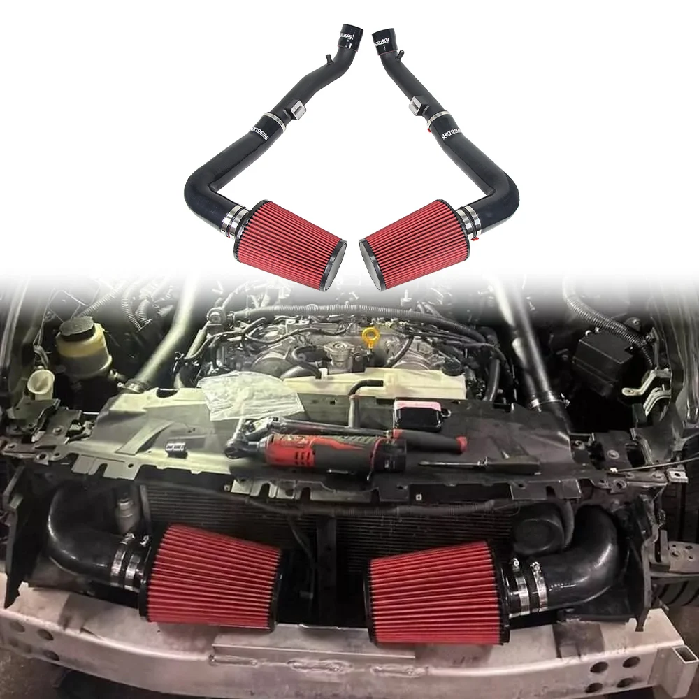 For Nissan 370z Infiniti G37 Q50 Vq35hr V6 Front Mount High-flow Air Filters Cold Air Intake Kit