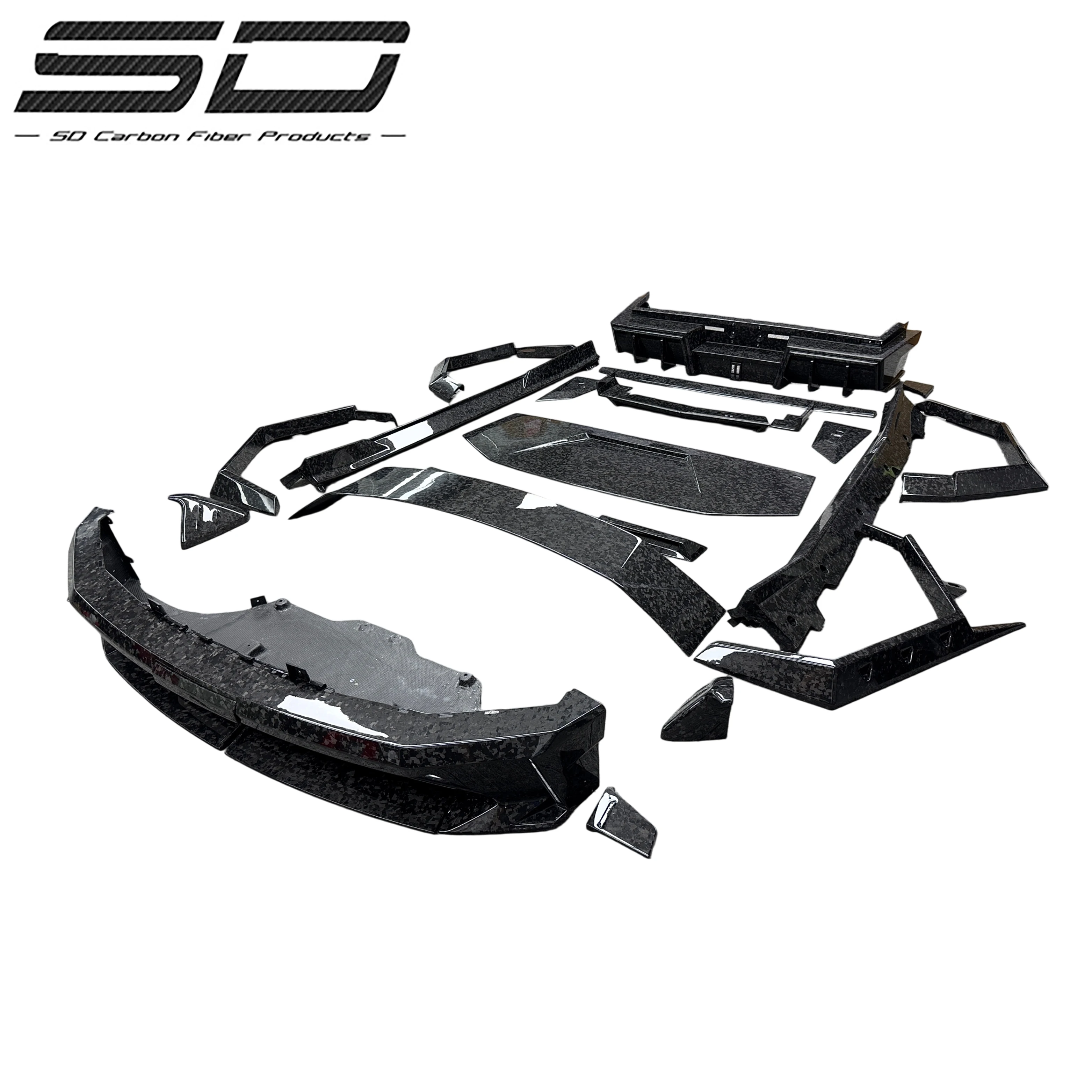 For Tesla Cybertruck Msy Carbon Fiber Body Kit Cybertruck Msy Front Lip Diffuser Spoiler Hood Wheel Arch Widebody Kit