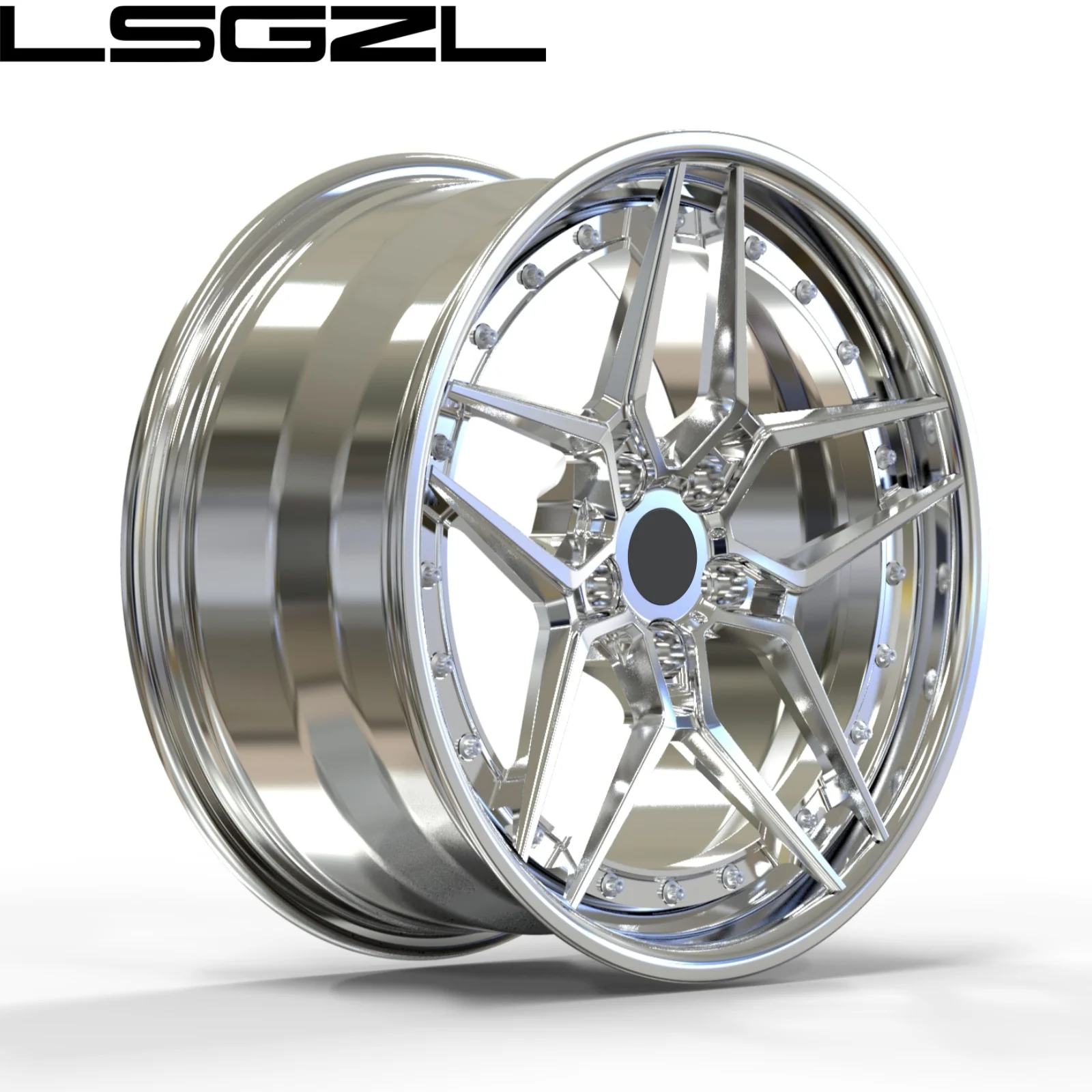 Forged 2-piece Deep Concave Chrome Wheels 5x114.3 5x120 5x130 5x127 17 18 20 21 22 24 Inch Car