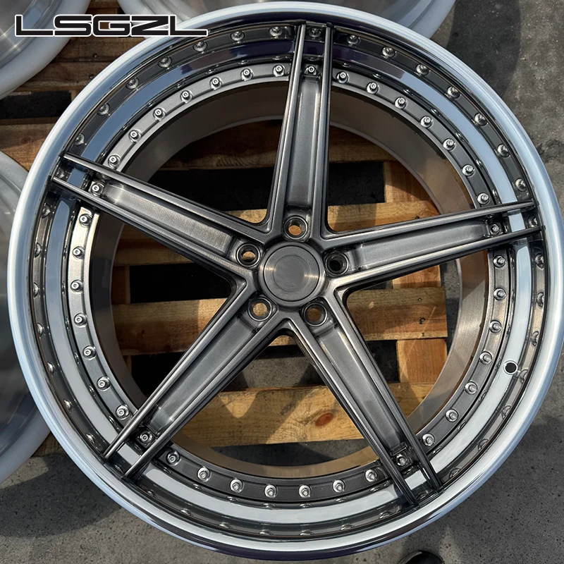 Forged Wheel 18 19 20 22 Inch 5x114.3 5x120 2 Piece Rim Polished Deep Dish Car Wheel Rims For Audi