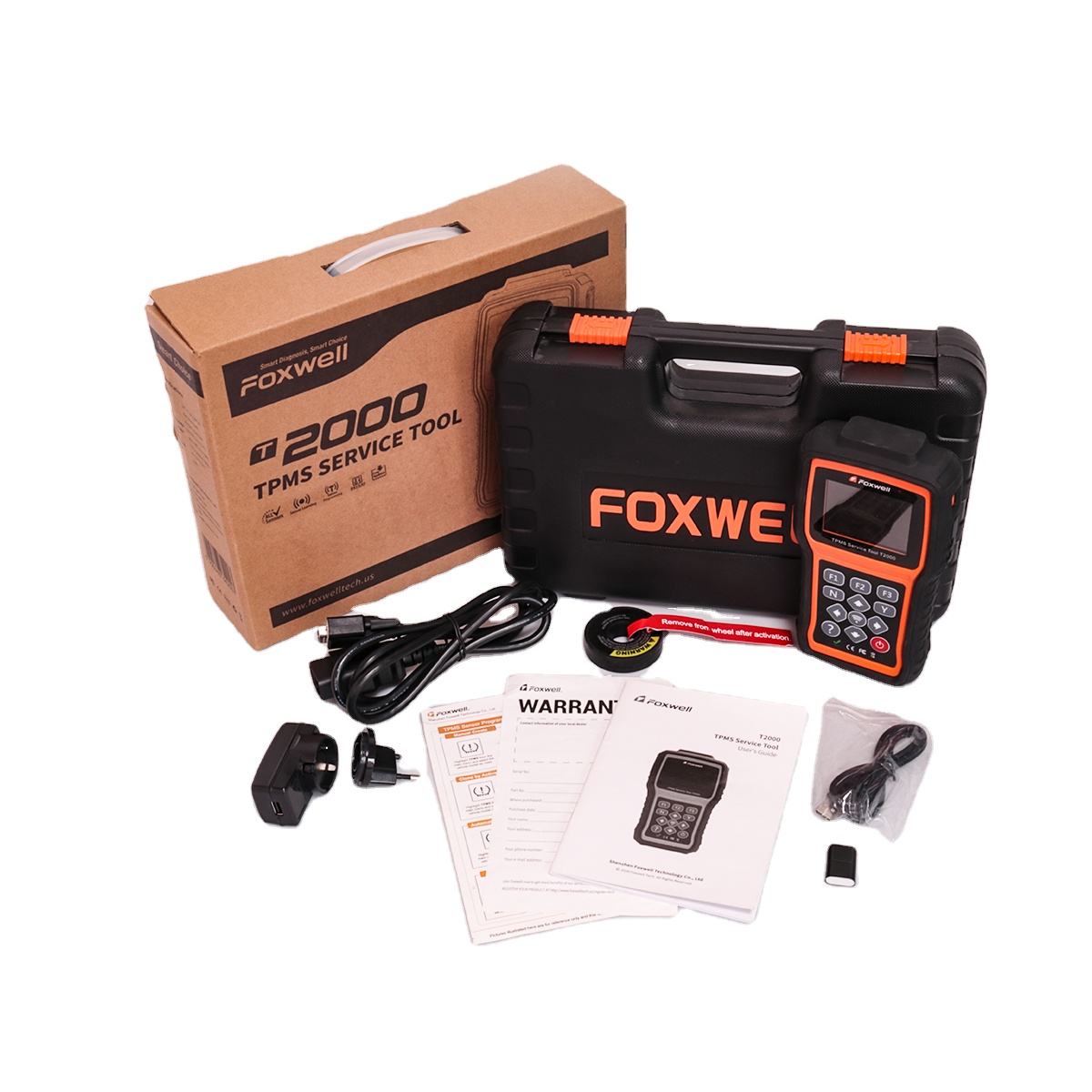 Foxwell T2000 TPMS Programmer Tires Sensors Activate Programming Tool with Full OBDII Function Tire Pressure Monitoring System