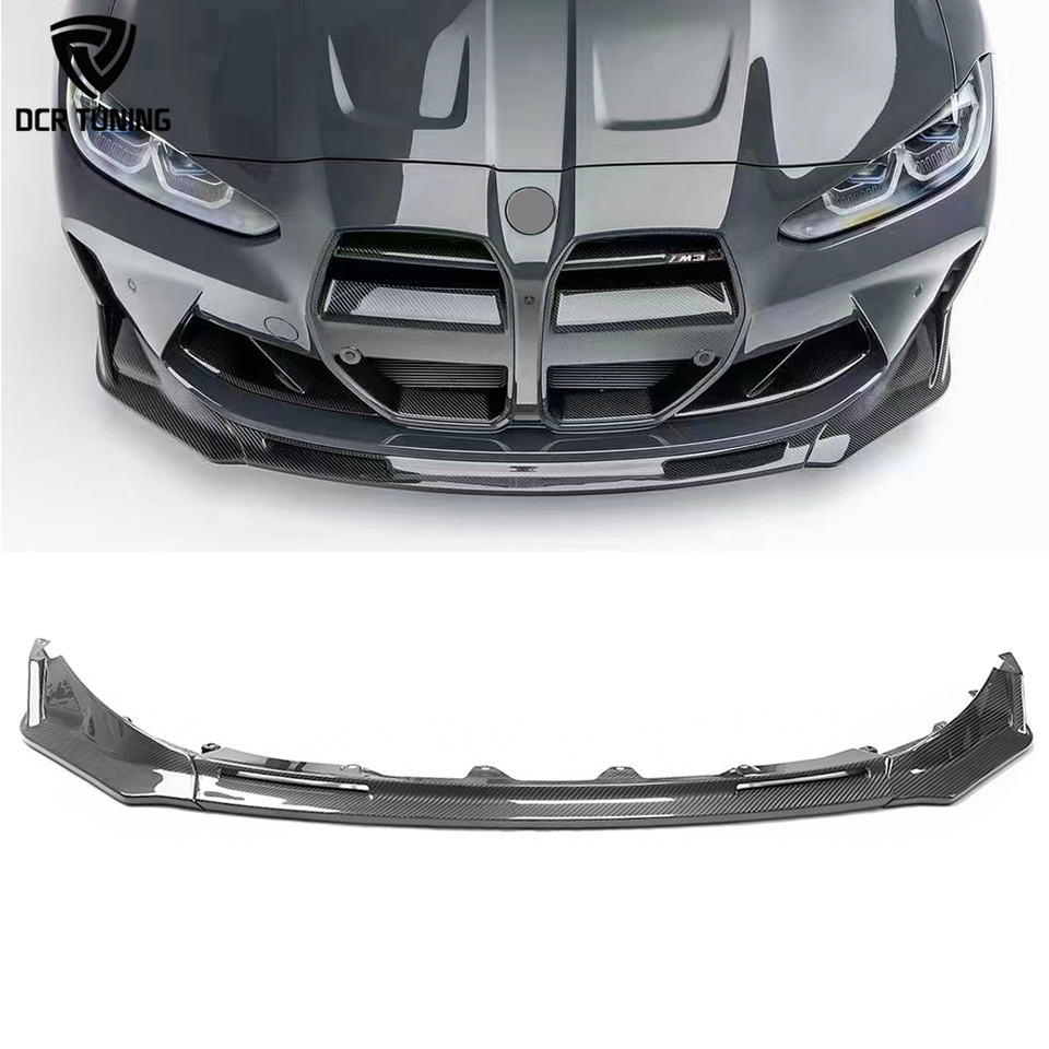 G80/G82/G83 BMW M3/M4 2021+ Dry Carbon Fiber Front Lip - V Style, 3-Piece | Splitter & Chin Spoiler