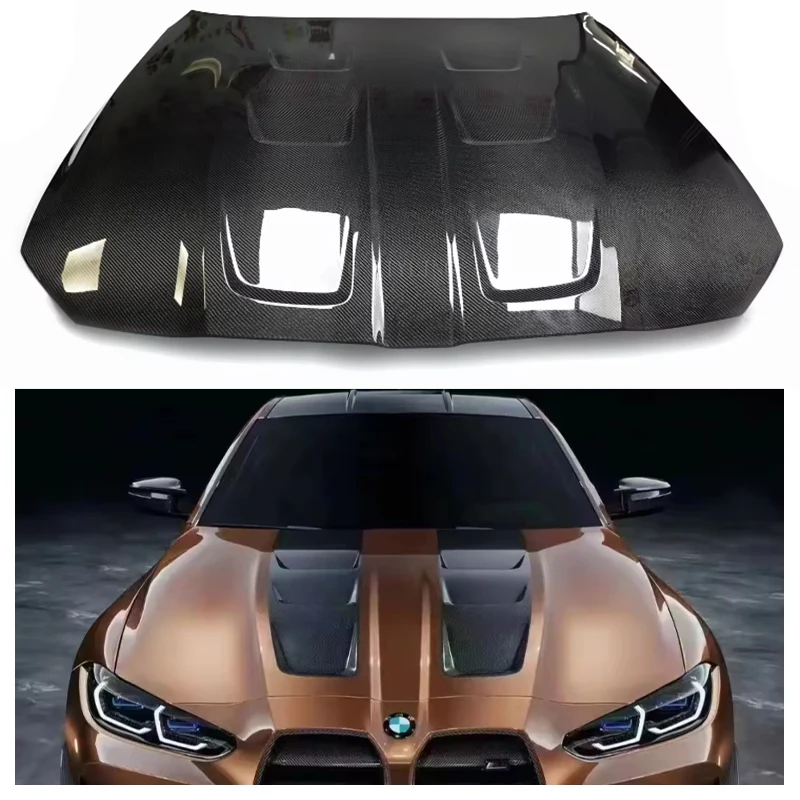 G80 G82 Real Dry Carbon Fiber Car Body Kit Engine Hood Front Cover Hood For BMW G80 M3 M4 G82 G83 Ac Style Bonnet