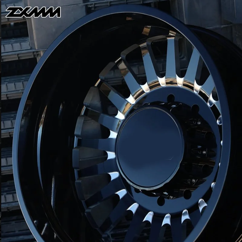 Glossy Black F350 Dually Wheels 6x5.5 8x6.5 8x200 8x210 8x170 10x225 22 24 26 28 30 Inch Wheel Rims