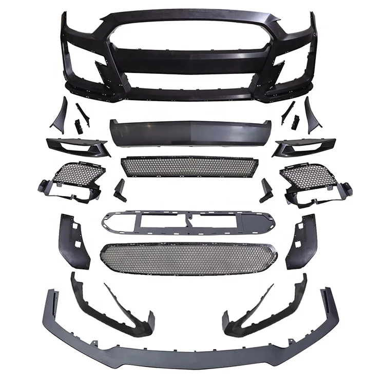 GT500 Style Auto Parts Body Kit Front Bumper Lip Grille For Ford Mustang 2015-2017