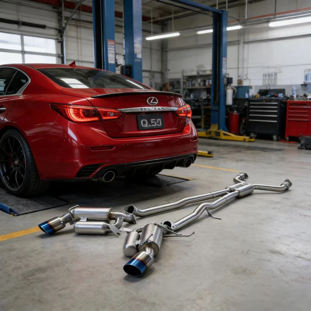 High-flow Stainless Steel Catback Exhaust Pipes For Infiniti Q50s 3.7 2014-2017 Exhaust System