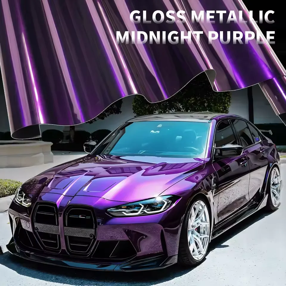 High Glossy Metallic Midnight Purple Wrapping Vinyl Wrap Sticker For Car Decals For Motorcycle Sticker Car Sticker Auto