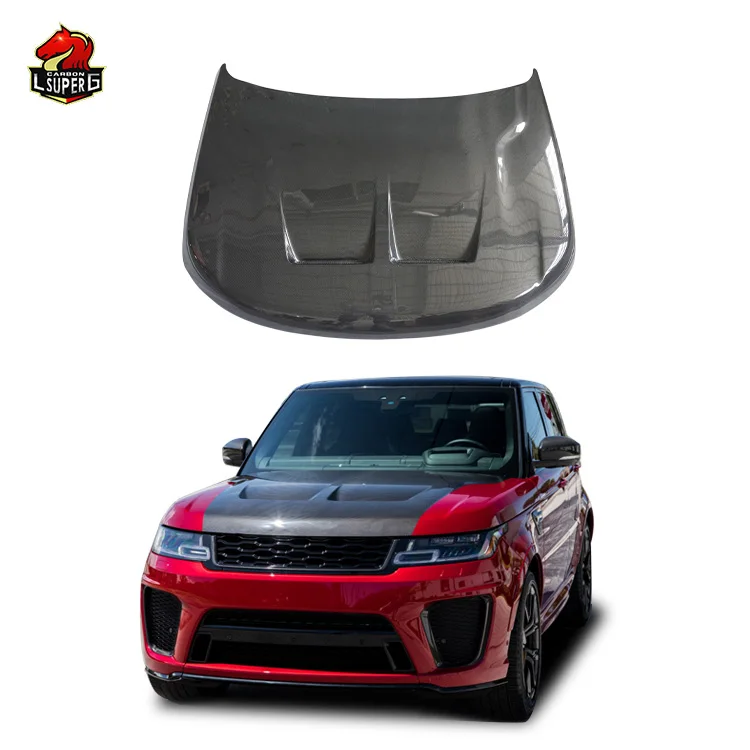 High Performance Svr Style Carbon Fiber Hood Car Bonnet For Range Rover Sport Svr Engine Cover Hood