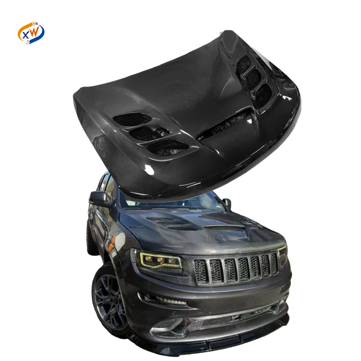 High-quality New Carbon Fiber Hood For Jeep Grand Cherokee,Featuring A Multi-ventilated Design