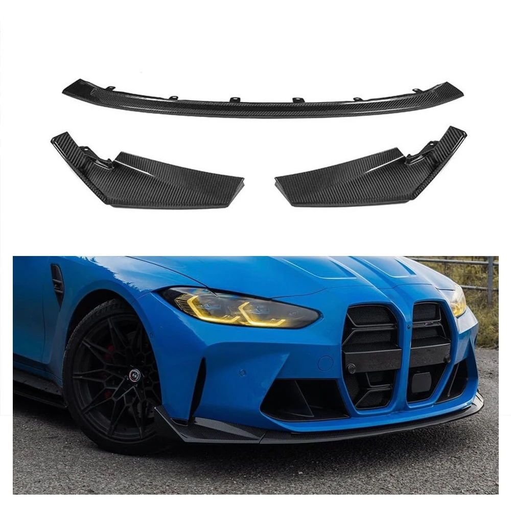 Hot Selling Csl Style Dry Carbon Fiber Front Lip Diffuser Spoiler For BMW M3 M4 G80 G82 G83 2021+ Front Splitter Car Bumpers