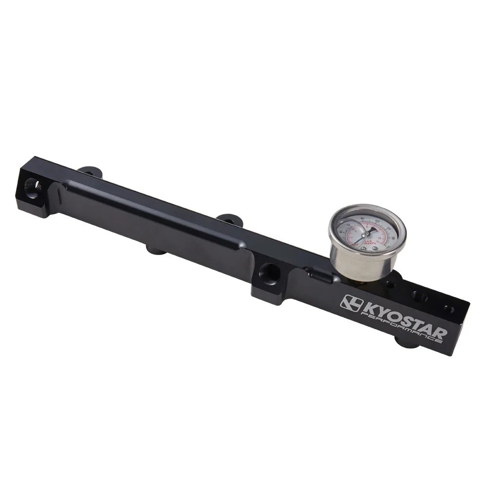 Kyostar Engine Parts Aluminum Fuel Rail Kit With Gauge For Honda Prelude 92-01 H22 H23 Accord 90-93 F22