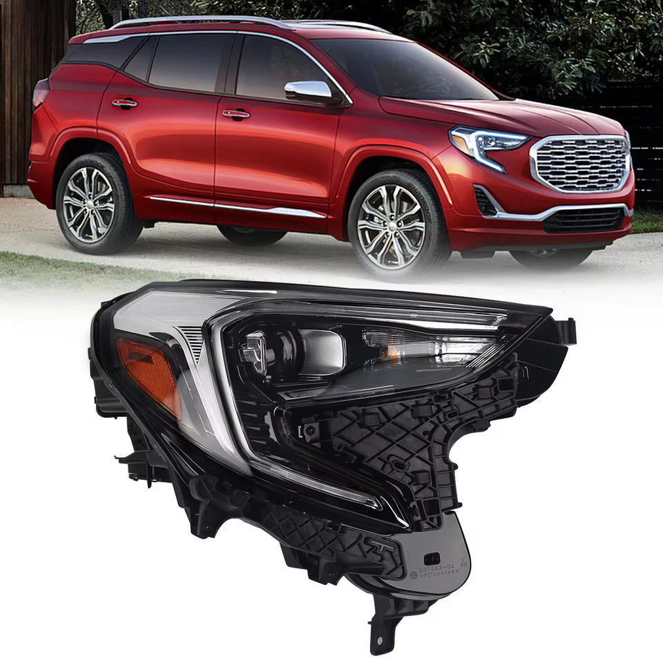 LED Headlight Assembly (Front), SINGLE Unit — Side-Specific L/R Selector, for GMC Terrain 2018-2021 — NOT a pair