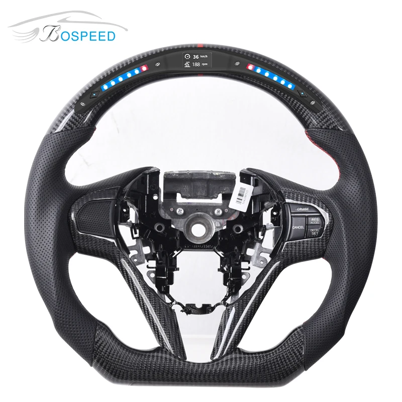 Led Screen Light Carbon Fiber Steering Wheel For Honda Crz