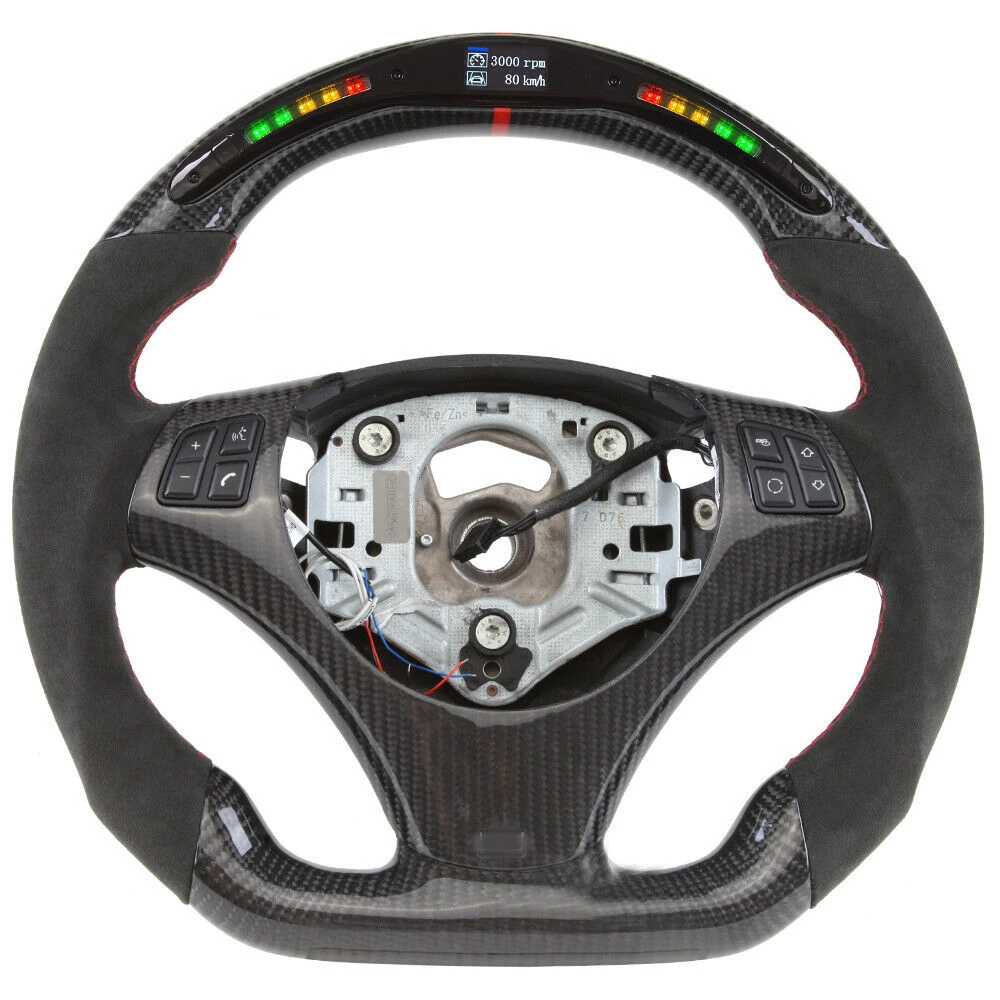 Led Shift Light Carbon Fiber Steering Wheels Fit For BMW E90 E92 M3 E82 E90 E87 M3 M2 Custom