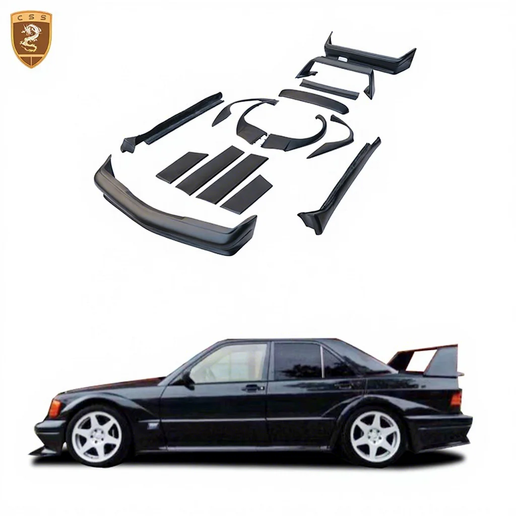 Mercedes Benz C Class Fiberglass Front Rear Bumper Kit To 190e Evo Ii Style Body Kit