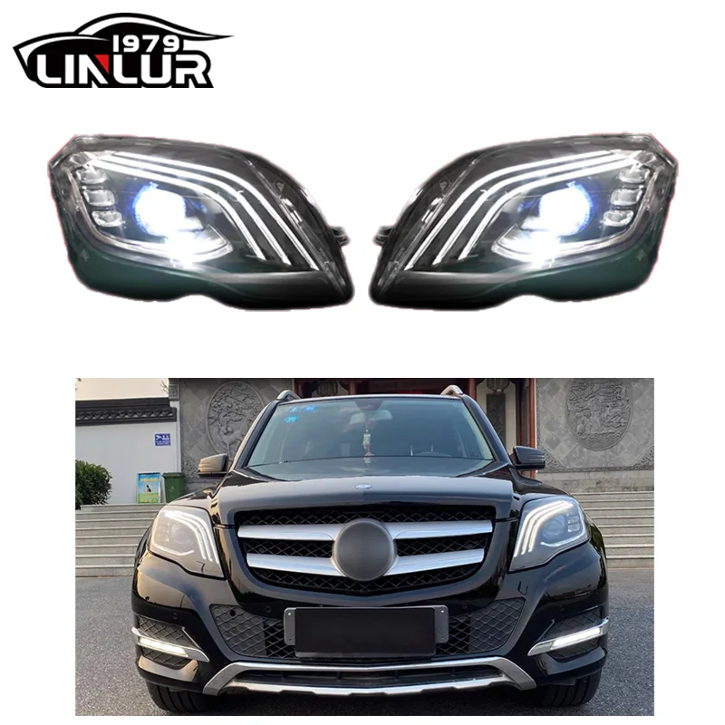 Mercedes Benz GLK X204 W204 Front Headlamps Upgrade To New Style LED Headlights 2013-2015