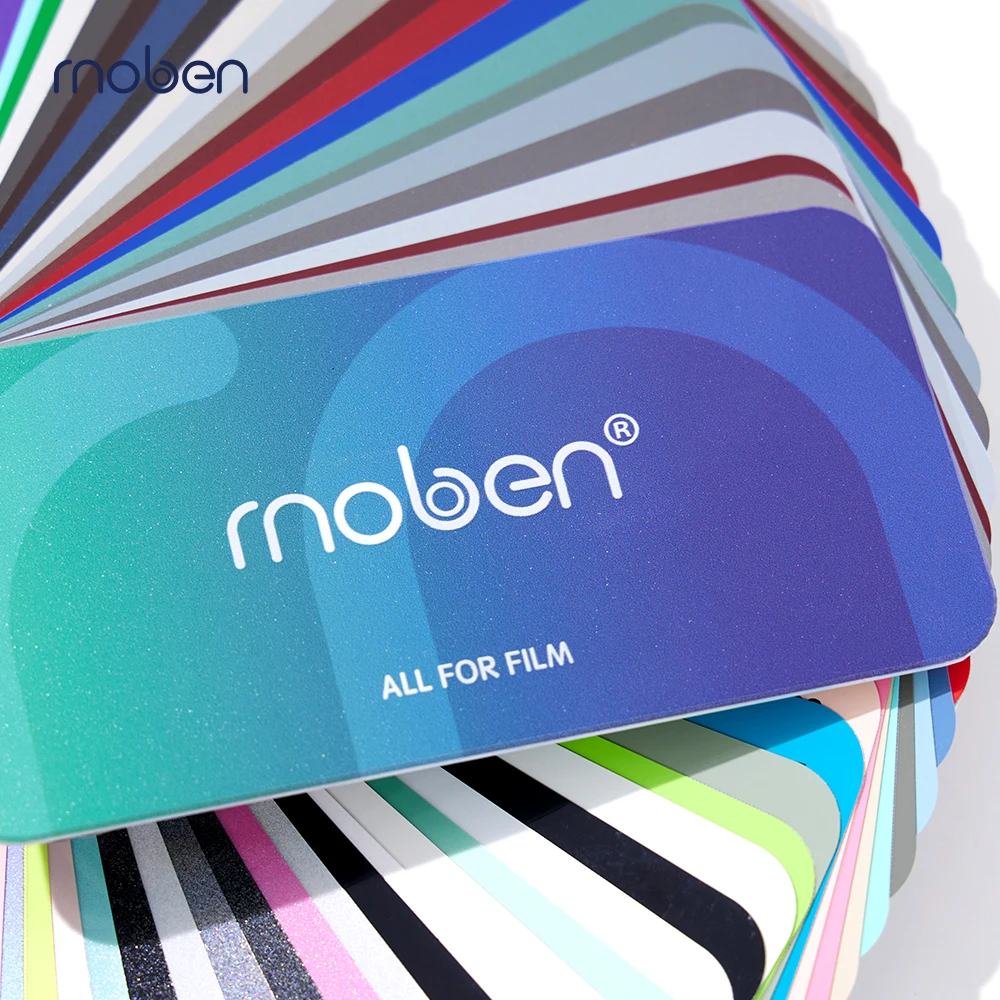 Moben 1.52*18m/roll Pet Liner Super Glossy Forged Carbon Red Color Shift Self-adhesive Sand Proof Car Body Wrap Vinyl Car Film