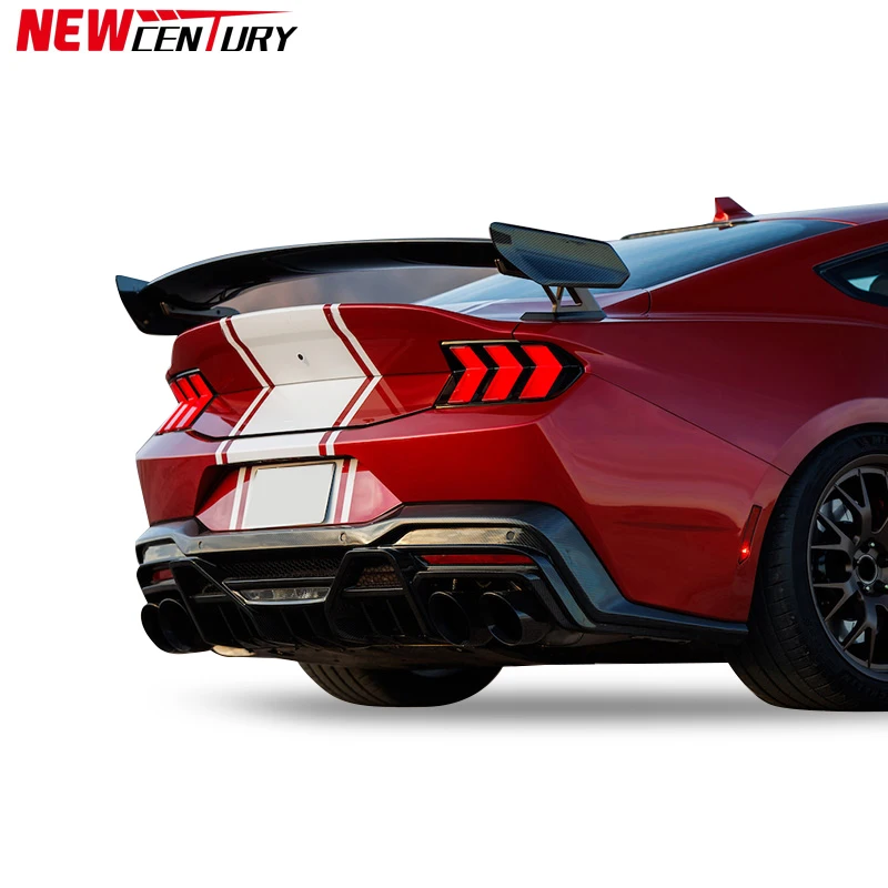 Mustang Carbon Fiber Rear Wing,Suitable For 2024 Ford Mustang S650,Modified With Shelby Carbon Fiber Rear Wing Spoiler