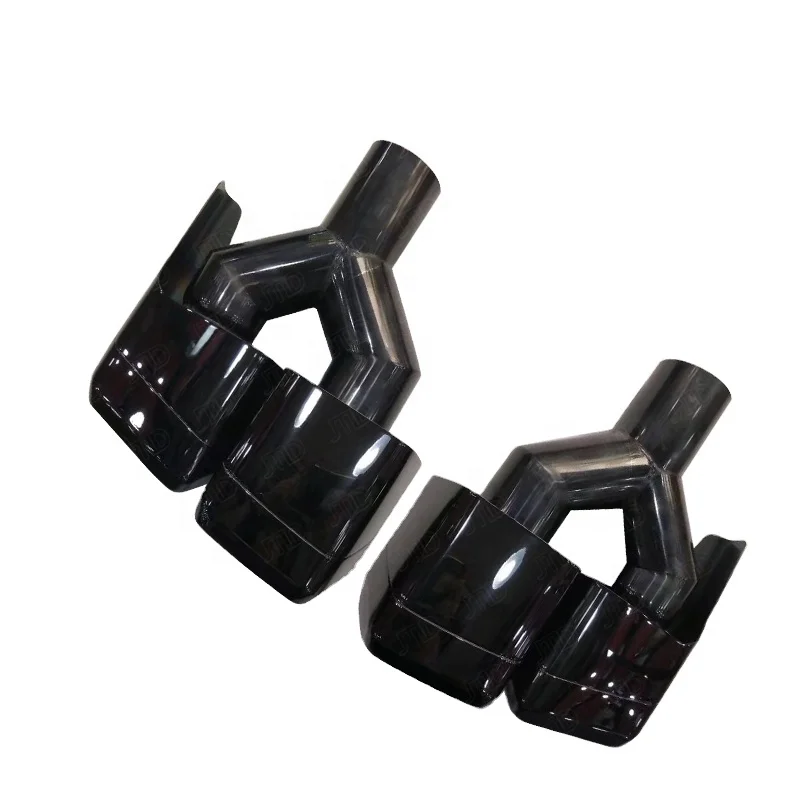 New Dual Outlets Y Type Muffler Exhaust Tip For Mercedes Benz Amg Long And Short Style Bright Black