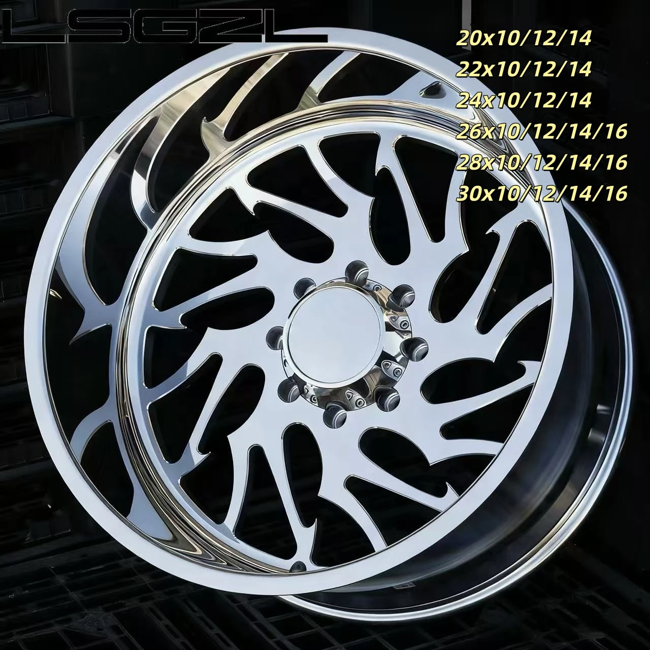 New High Quality Aftermarket Forged Alloy Deep Dish Truck Wheels 20x12/14 22x10/12/14