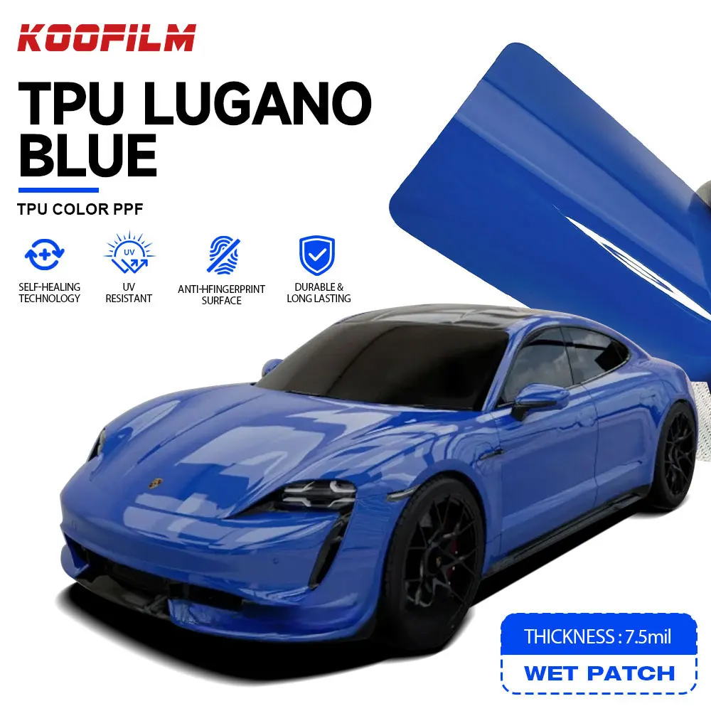 New Product Factory Price 7.5mil Car Wrap Blue Tpu Ppf Kooppf Paint Protection Film Blue Series