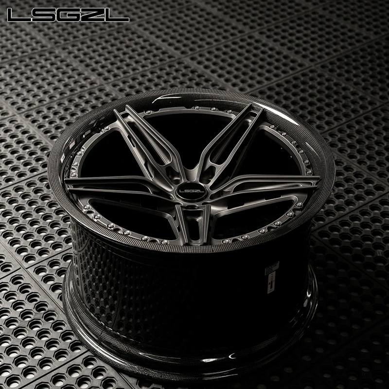 Oem Custom Deep Dish Forged Alloy Wheel Rim Carbon Fiber Concave Chrome Polish Wheels For BMW Lexus