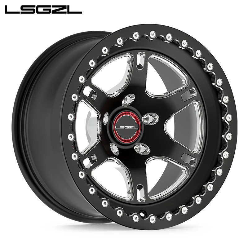 Oem Forged Alloy Bead Lock Rims Candy Colors 5x120/5x130/5x1276x139.7 Deep Dish Off-road Ford Gtr