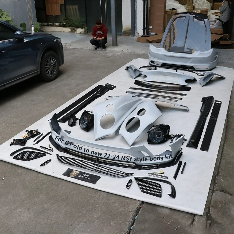 Old To New Style Fiberglass Bodykit For Bentley Continental Gt 2006-2022 Car Bumper Engine Hood