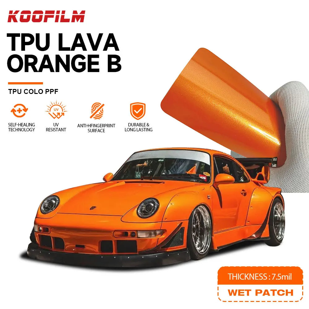 Orange Wrap Ppf Automotive Vinyl Wrap Color Change Paint Protection Film For All Cars 300+ Colors Made Tpu/pet Material