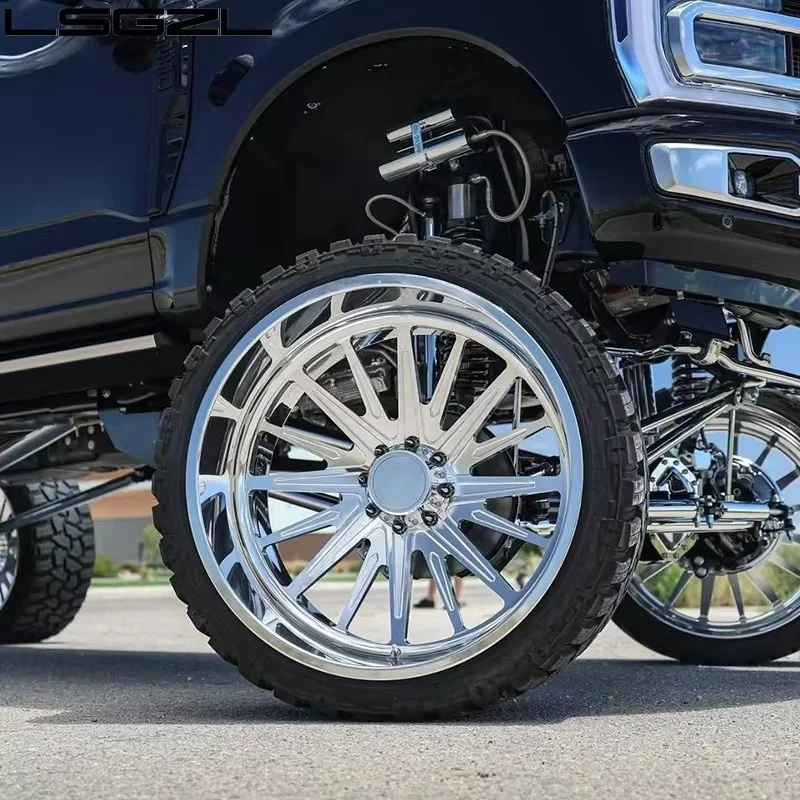 Polished Deep Dish Concave Wheel 24 26 Inch Truck Rims 8x6.5 6x139.7 8x170 Wheels For Chevy