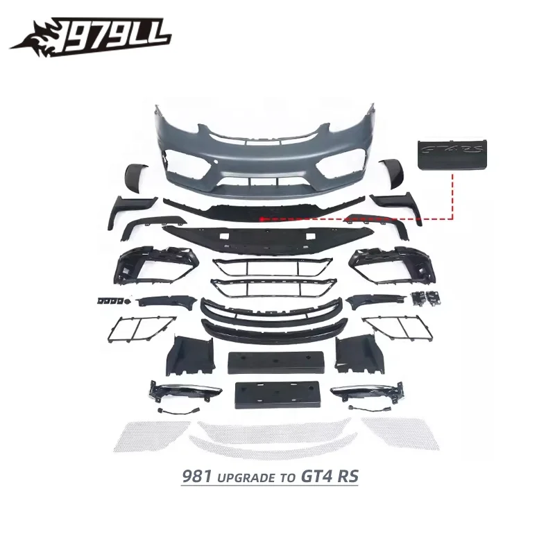 Porsche 981 Cayman Boxster Front Bumper Upgrade To GT4 RS Spyder Body Kit 2013-2015