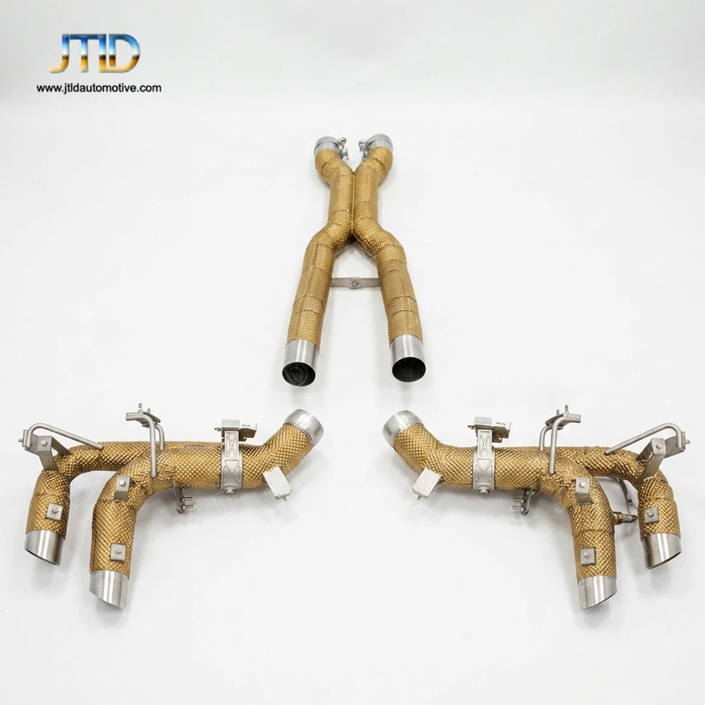 Premium Gold Stainless Steel Thermal Wrap Exhaust Pipe For 2024 Ferrari Purosangue 6.5 V12 Engine