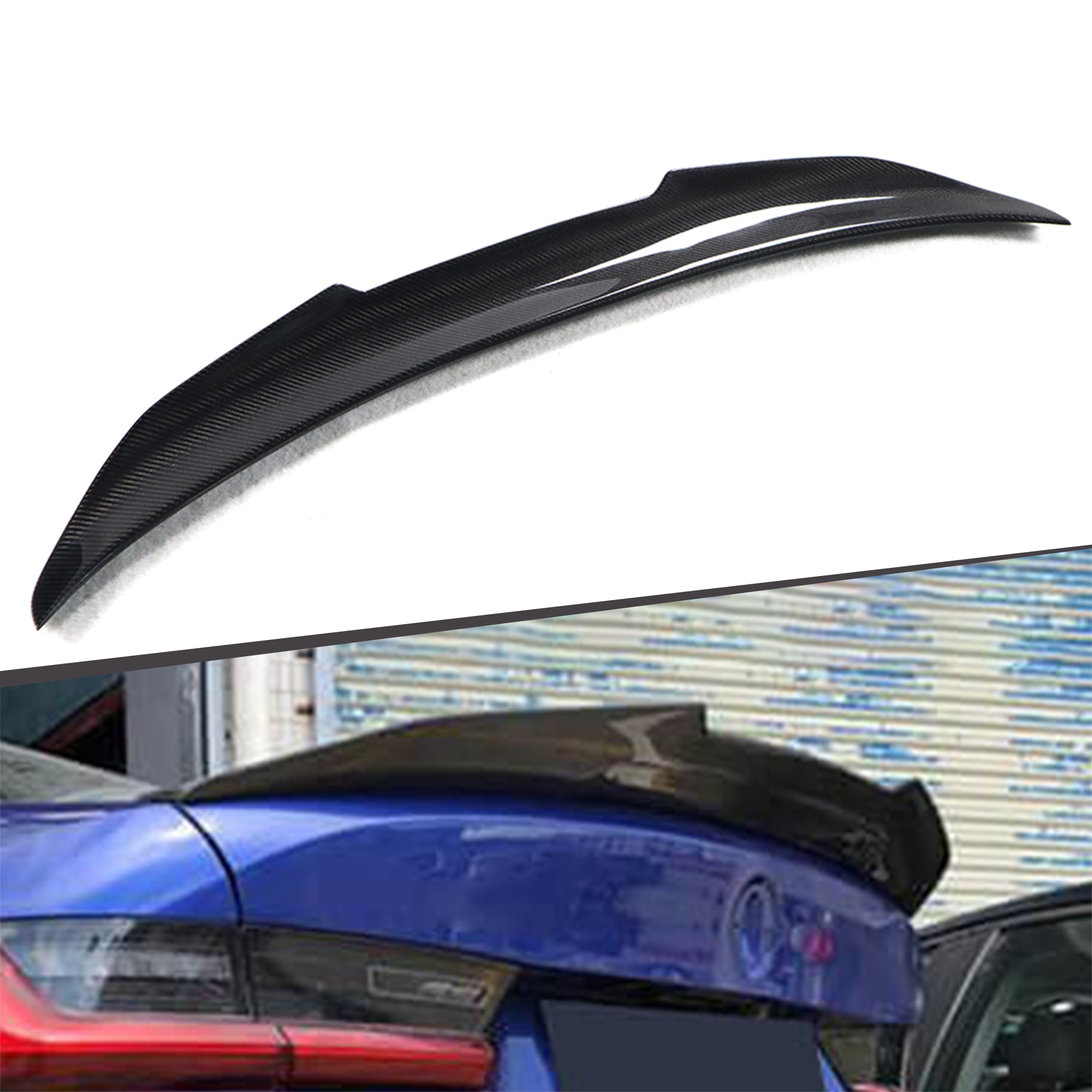 PSM Type Rear Trunk Carbon Fiber Ducktail Spoiler Wing for BMW G20 G80 2019+ (Ducktail & Deck Spoiler)