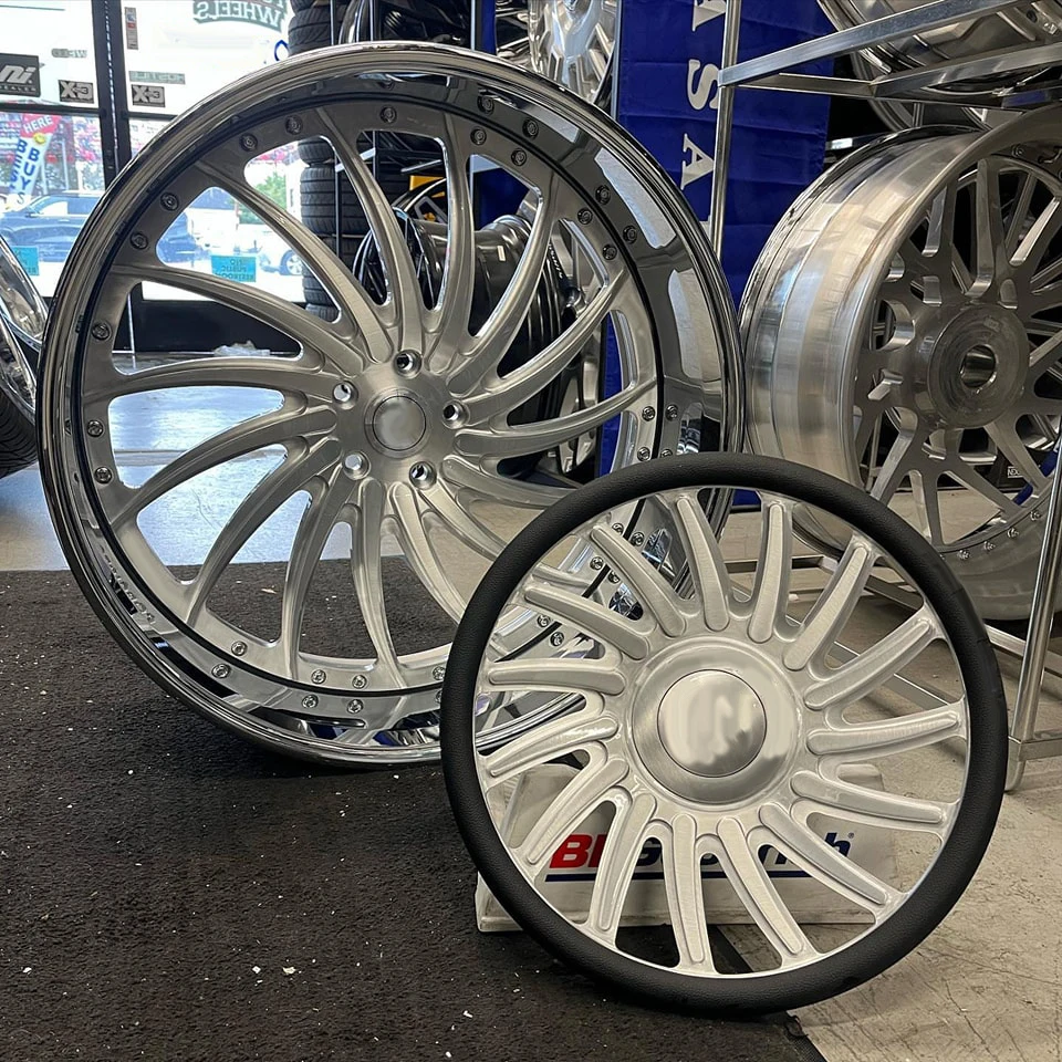 Rcsr Custom Deep Dish 22 24 26 28inch Forged Wheels 5x114.3 5x127 5x139.7 Chrome Rims For Luxury Car With Steering Wheel