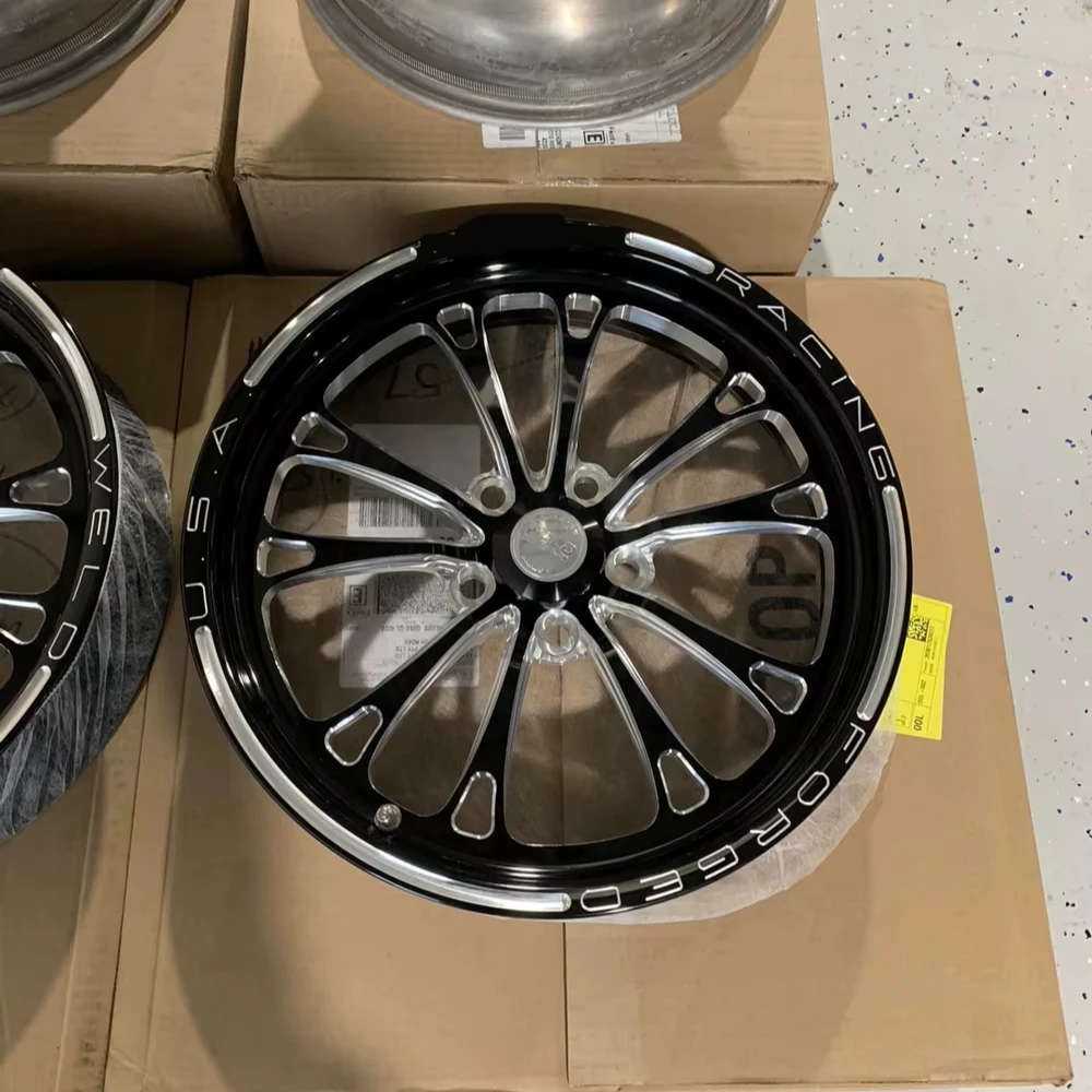 Rcsr New Gloss Black Aluminum Forged Multi Spoke Wheels 130mm Pcd 5x120/5x114.3 15-17 Inch Beadlock For Drag Racing Cars 5-year