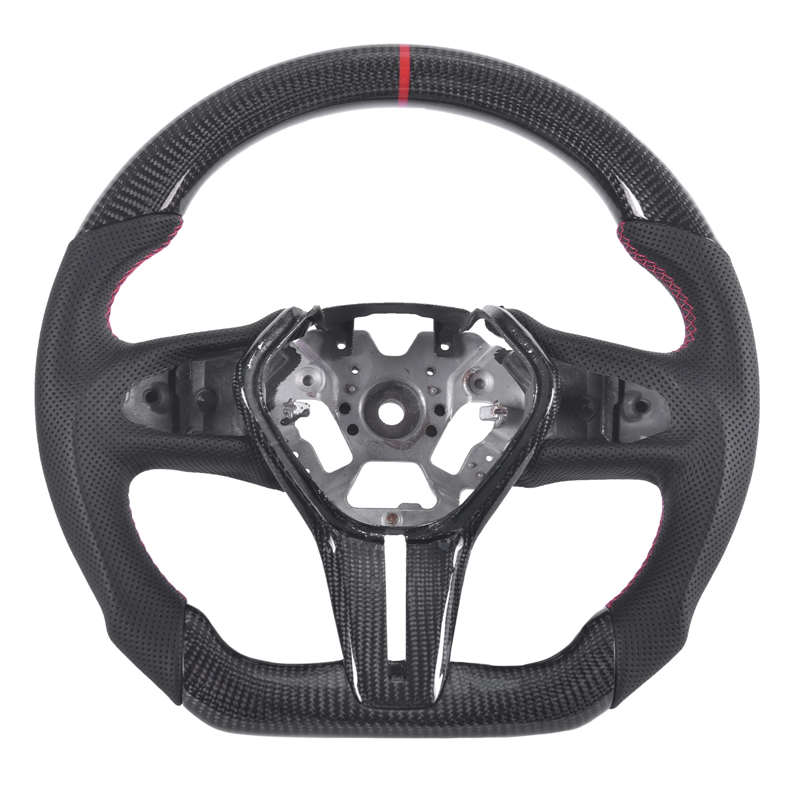 Real Carbon Fiber Steering Wheel For Infiniti Q60 2017-2022 With Trim,D-shaped Flat-bottom