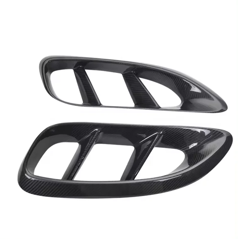 Real Dry Carbon Fiber Front Air Vent Outlet Cover Trim Body Parts For Porsche 718 Boxster Gt4rs Front Air Vent Trims