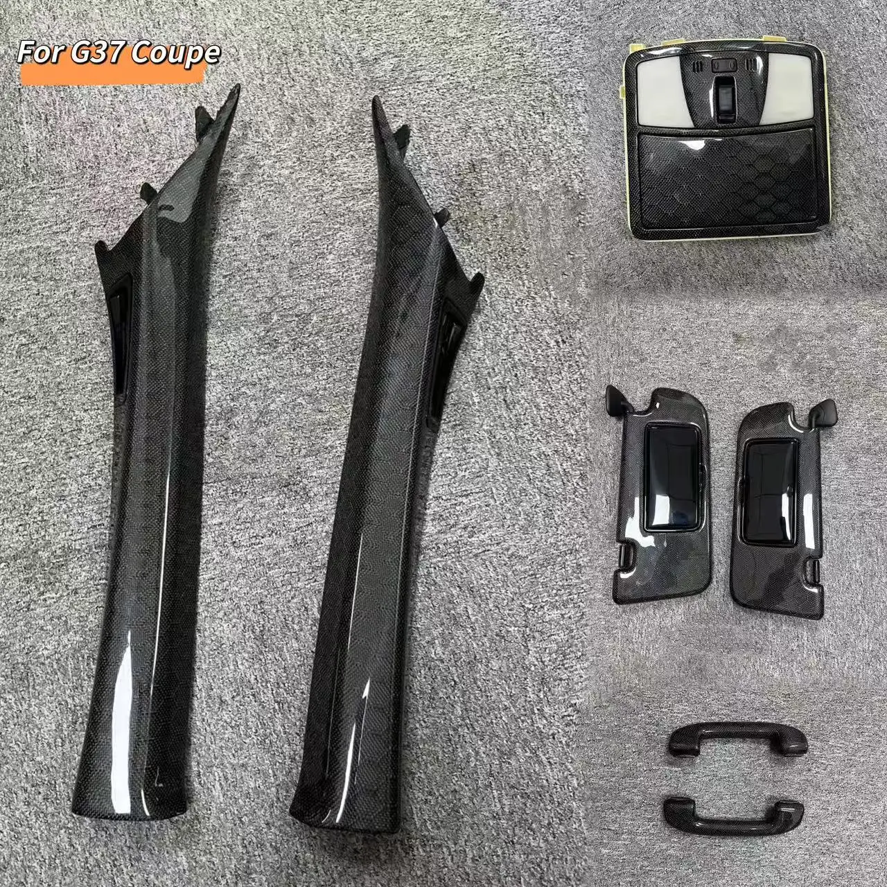 Replaced Carbon Fiber Interior Parts For G37 Sedan G37 Coupe Reading Light Holders Interior Carbon