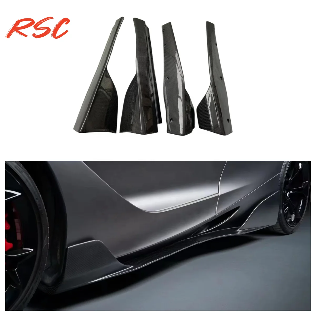 Ryft Design Dry Carbon Fiber Side Skirt For Mclaren 720s