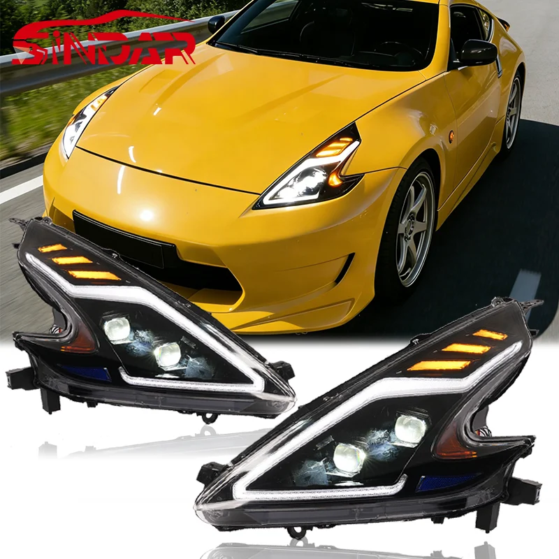 Sindar Auto Led Headlight Assembly Modified Head Lamp Accessories For Nissan 370z Fairlady Z Z34 2009-2021 09-21 New Style Light