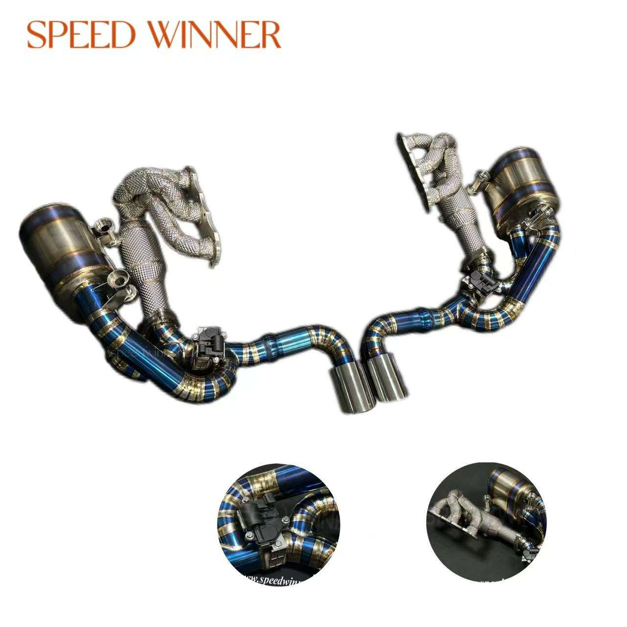 SpeedWinner Titanium Exhaust System Exhaust Muffler Catback&Catted Headers for Porsche 997.2 3.8T 2011-2012 in GT3
