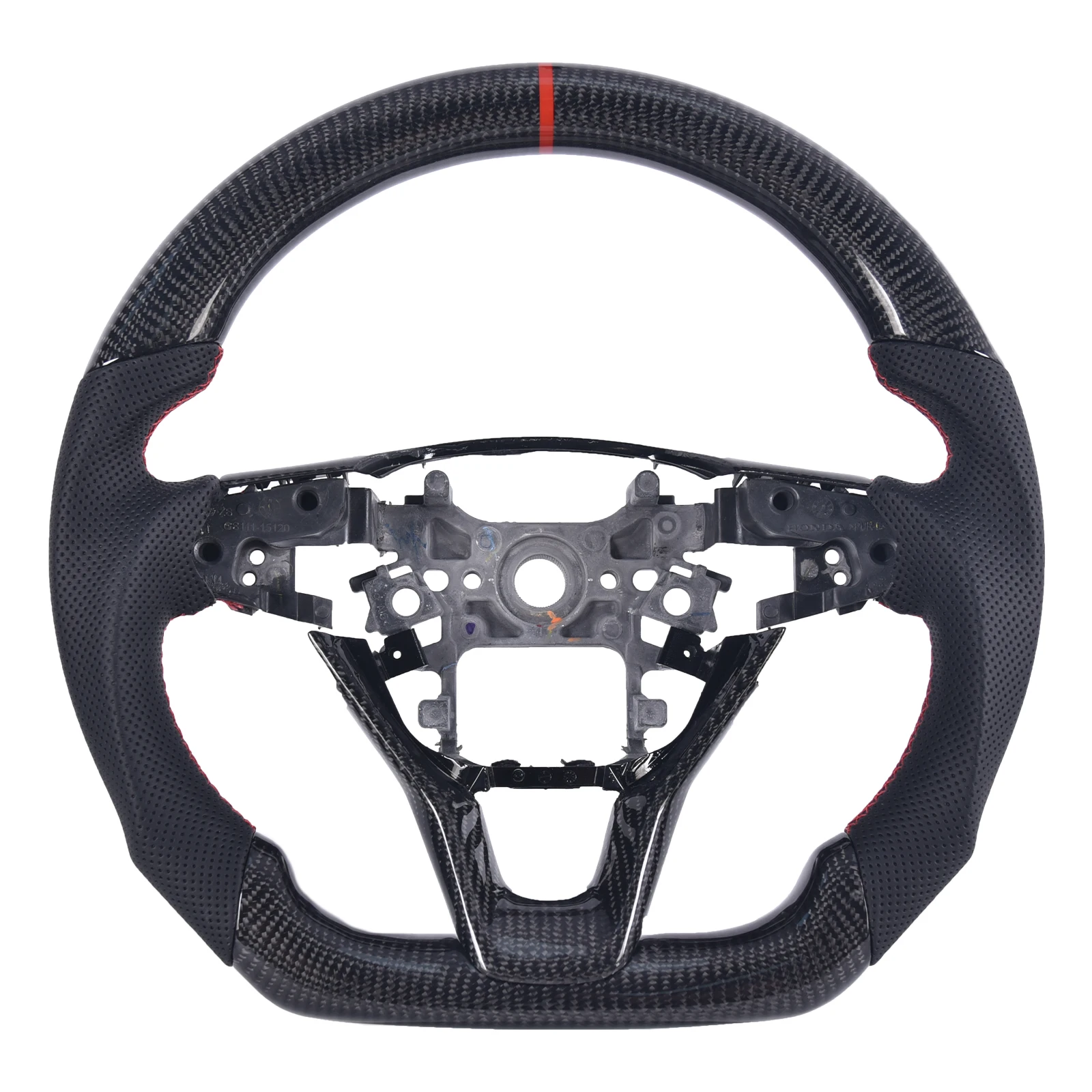 Suitable For 2018-2022 Honda 10th Generation Accord Carbon Fiber Steering Wheel D-shaped Flat Bottomed Leather Modification