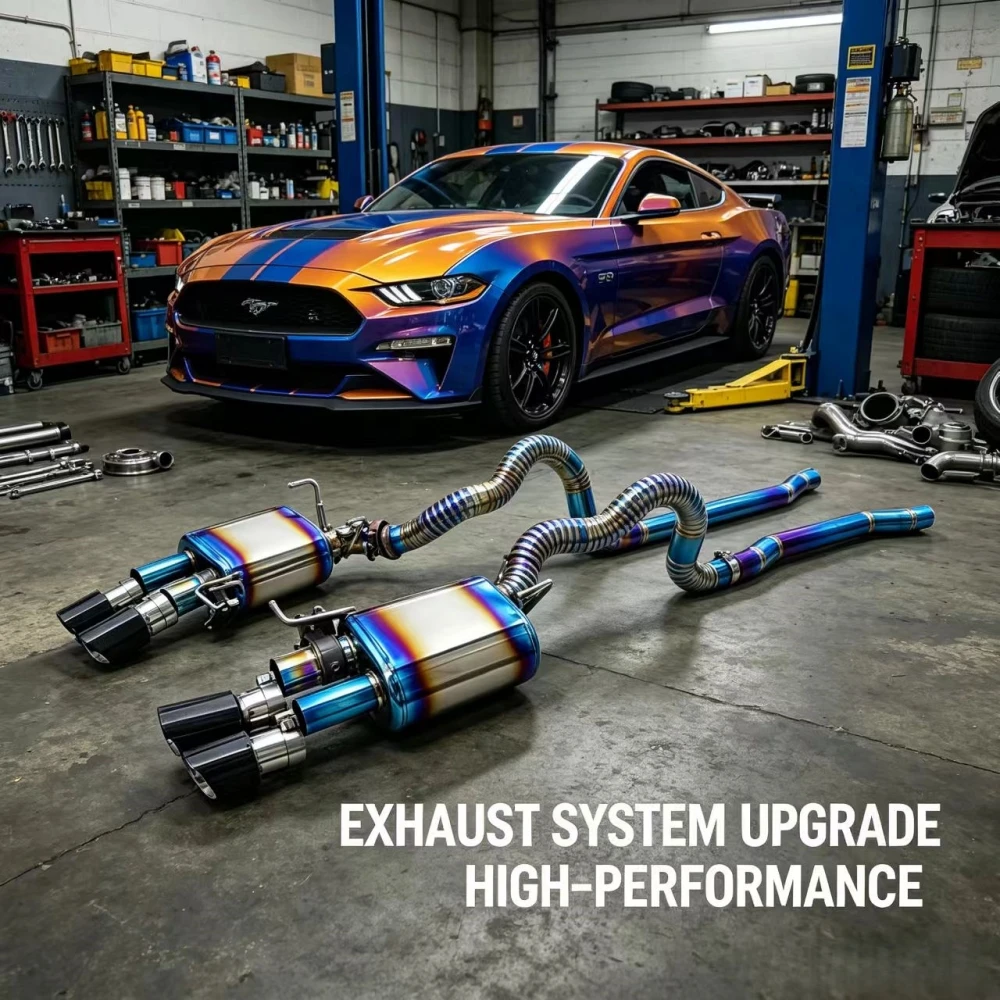 Titanium Alloy Catback Exhaust For Ford Mustang 5.0 5th Generation 2010-2014 Valve Muffler Exhaust Pipes Tuning Exhaust