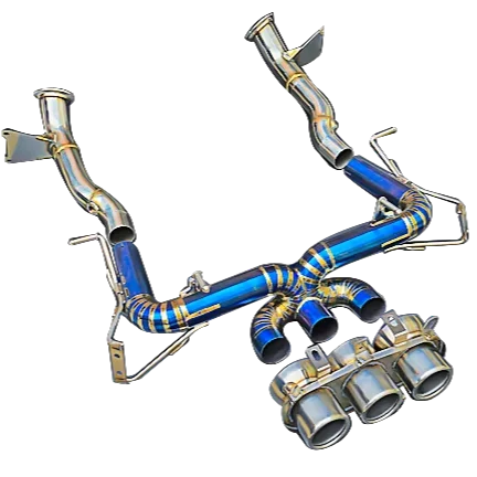 Titanium Smooth Pipe Design Mid Rear Section Exhaust System Upgrade For Ferrari 458 Spider Speciale