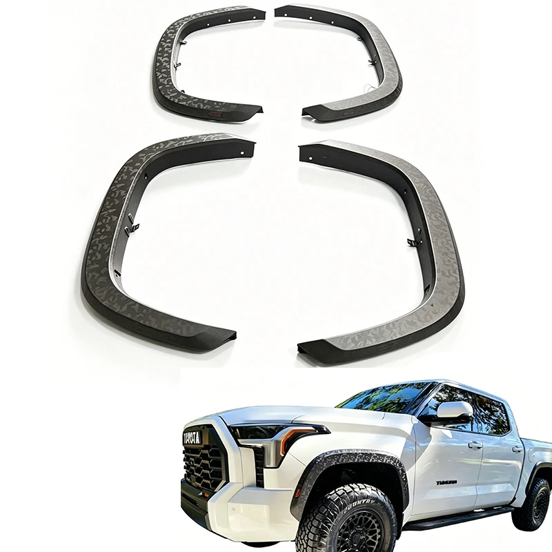 Toyota Tundra 2022+ Trd Pro Style Carbon Fiber Pattern Fender Flares Wheel Arch Exterior Mod Parts